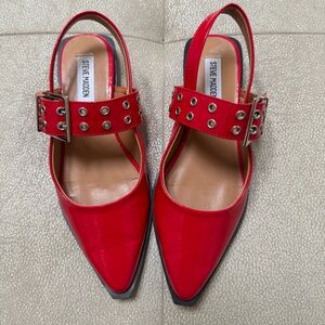 Steve Madden Red Studded Flats